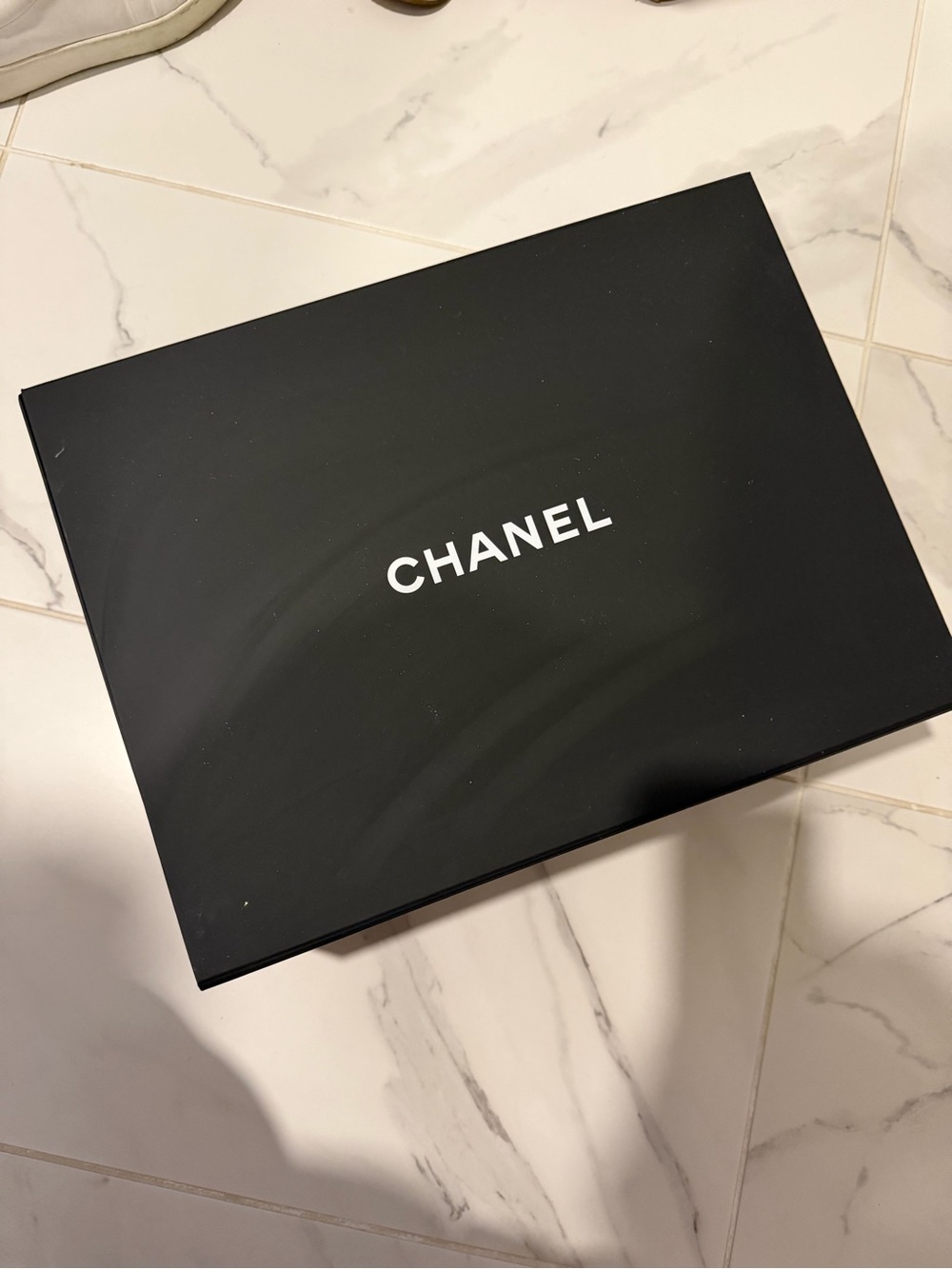 CHANEL Black Box with White Logo Centered